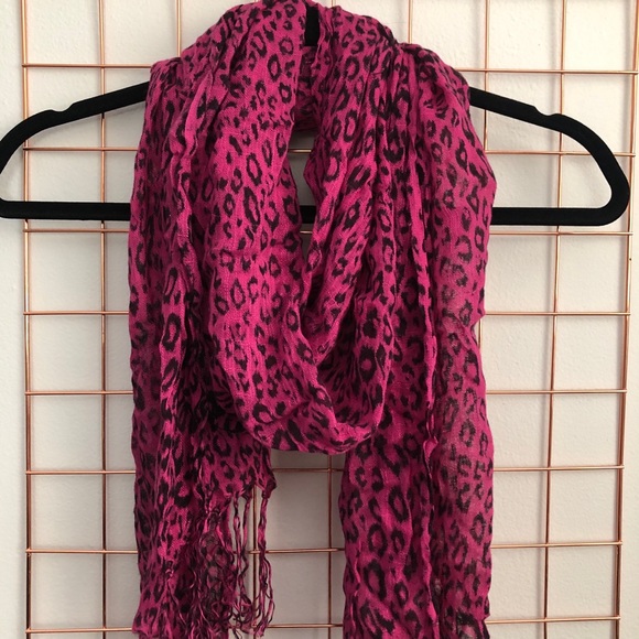 Accessories | Hot Pink Leopard Print Scarf | Poshmark